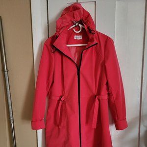 hooded raincoat